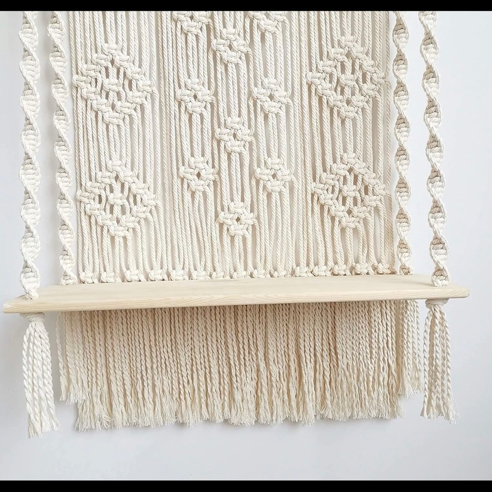 🎉🎉HOST PICK🎉🎉Handmade Macrame+Wall Shelve+Boho - Picture 4 of 7